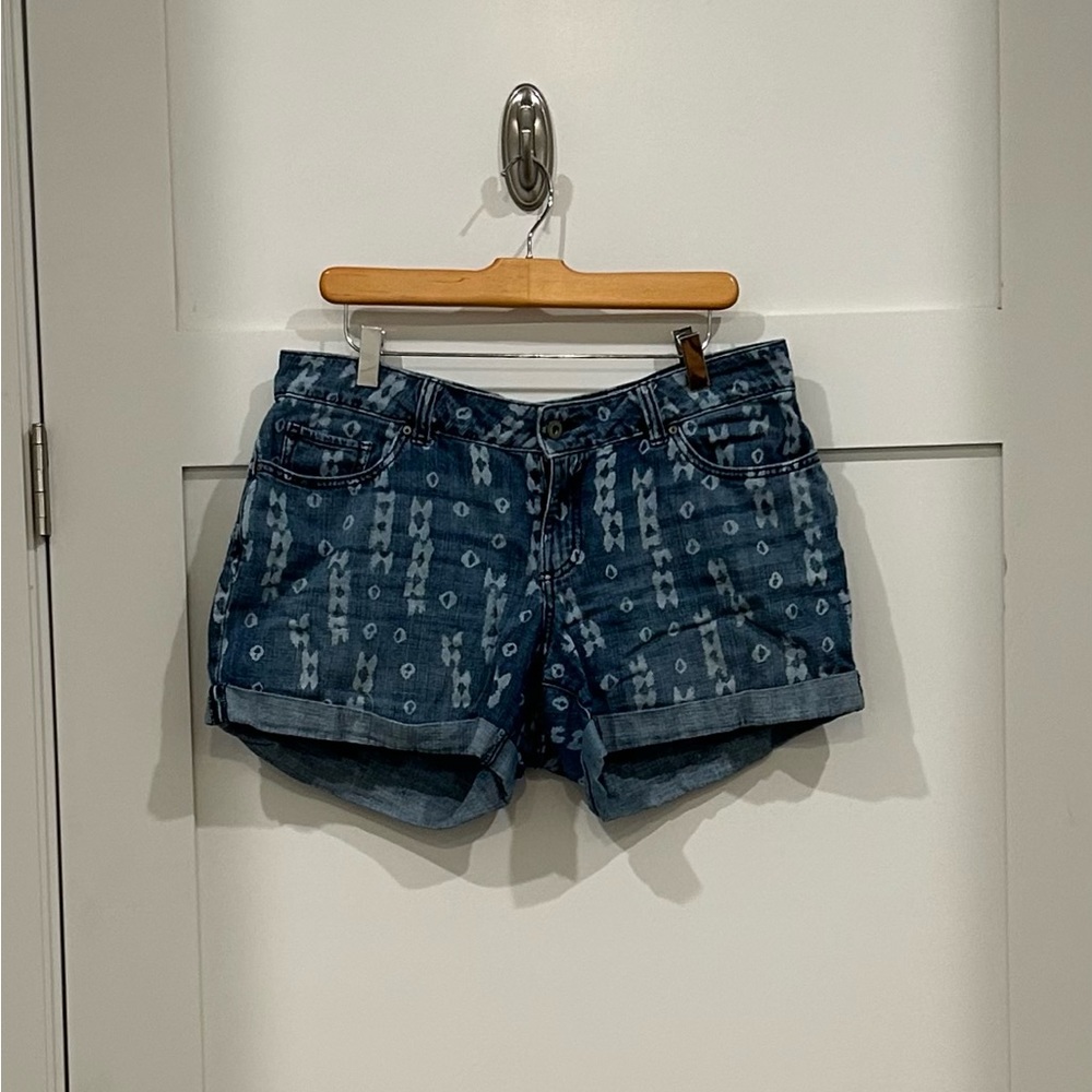 Faded Glory Patterned Denim Shorts